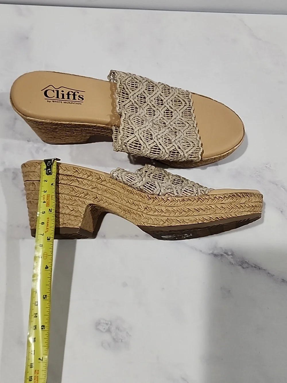 Cliffs By White Mountain Platform Woven Slide Sandal